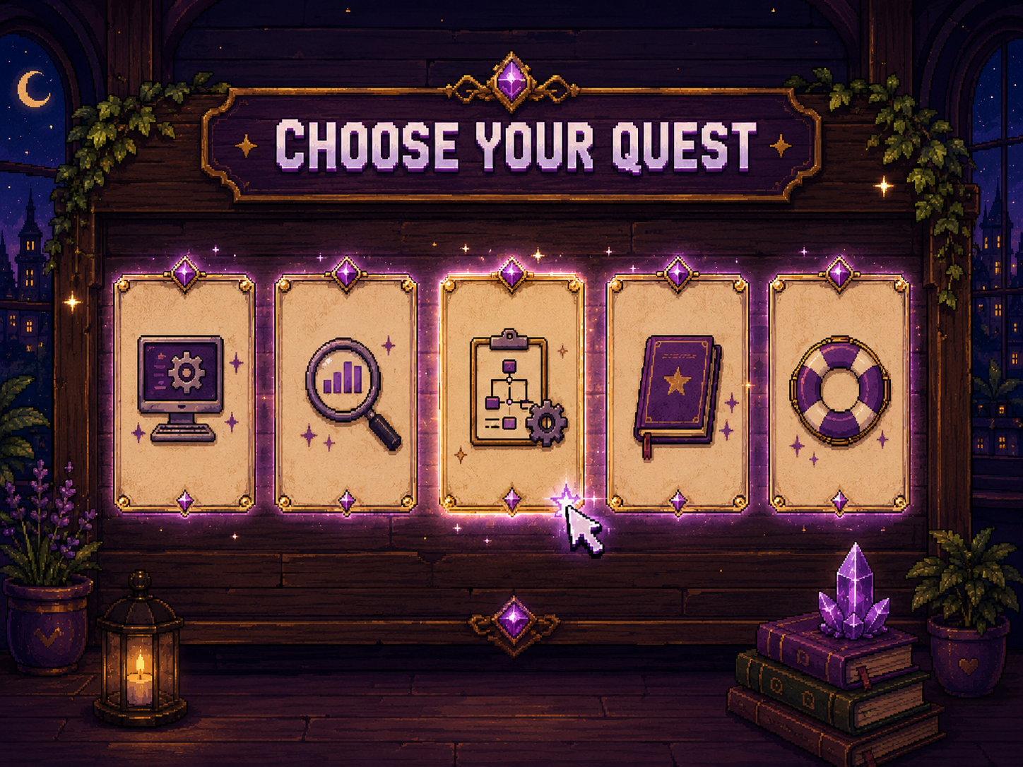 Choose Your Quest magical FoundHerHR board